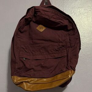 Aeropostale Maroon Canvas Backpack with Accent